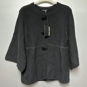 💯 cotton babydoll  600 west size small cardigan rose knit snap closure